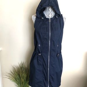 Michael Kors Hooded Full Zipper Cotton Dress